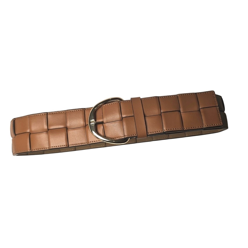Michael Kors Belt Woven Genuine Leather Women's Small Medium Gold Buckle